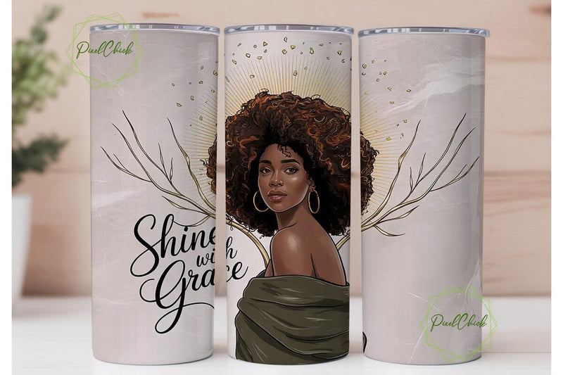 Shine With Grace 20oz Tumbler Wrap Sublimation PixelChick 