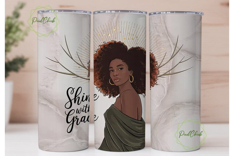 Shine With Grace 20oz Tumbler Wrap Sublimation PixelChick 