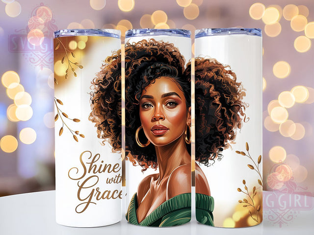 Shine With Grace Motivational Tumbler, Motivational Quote Drinkware, 20Oz Tumbler Sublimation, Inspirational Gift For Her, Shine With Grace Design, Empowerment Tumbler Wrap, Positive Vibes Drinkware Sublimation SvggirlplusArt 