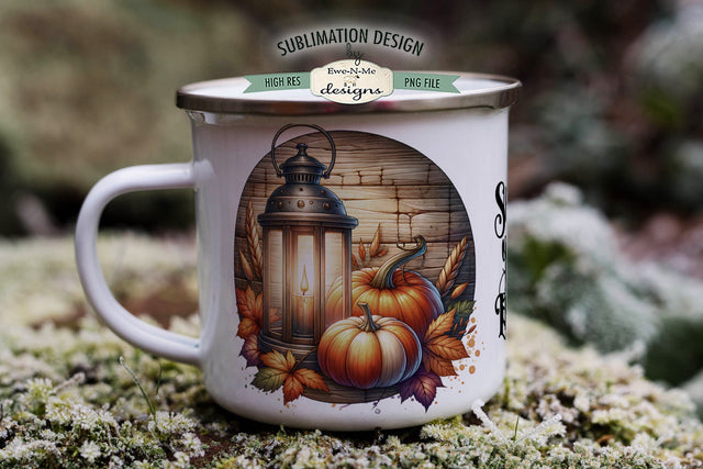 Shine Your Light Pumpkins and Lantern 11 & 15 oz Mug Design Sublimation Ewe-N-Me Designs 