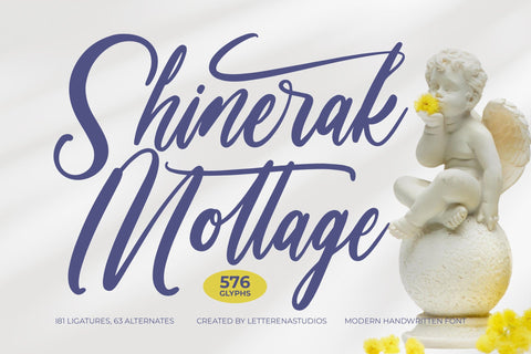 Shinerak Mottage - Modern Handwritten Font Font Letterena Studios 