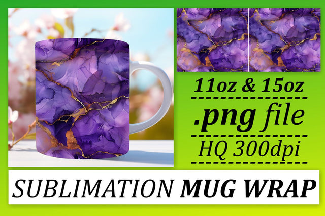 Shining Marble Pattern Mug Wrap, Sublimation, 11oz 15oz Sublimation afrosvg 