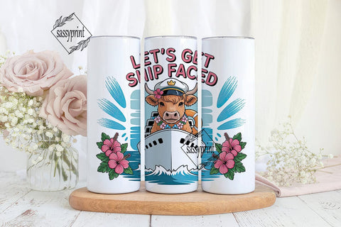 Ship Faced Cow Tumbler Wrap PNG Sublimation sassyprint 