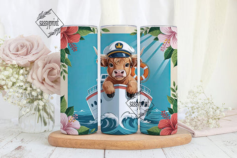 Ship Faced Cow Tumbler Wrap PNG Sublimation sassyprint 