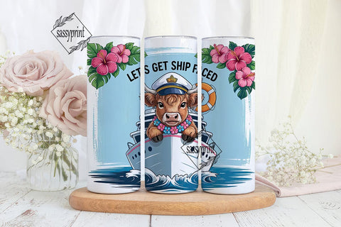 Ship Faced Cow Tumbler Wrap PNG Sublimation sassyprint 