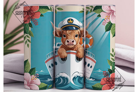 Ship Faced Cow Tumbler Wrap PNG Sublimation sassyprint 