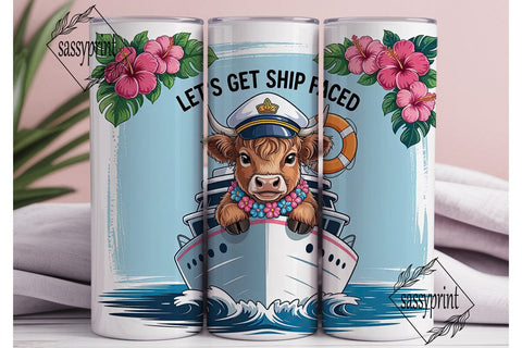 Ship Faced Cow Tumbler Wrap PNG Sublimation sassyprint 