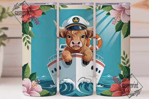 Ship Faced Cow Tumbler Wrap PNG Sublimation sassyprint 