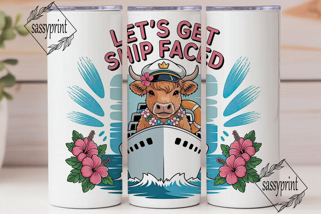 Ship Faced Cow Tumbler Wrap PNG Sublimation sassyprint 