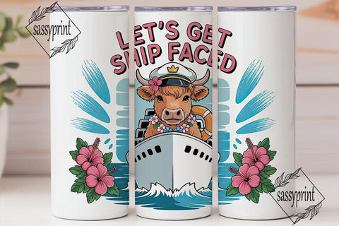 Ship Faced Cow Tumbler Wrap PNG Sublimation sassyprint 