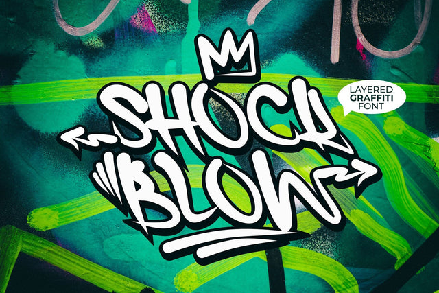 Shock Blow Font Mozzatype 