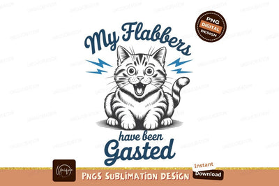 Shocked cat text graphic animal illustration Sublimation Designangry 