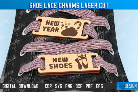 Shoe Lace Charms Laser Cut Bundle, Wooden Shoe Accessories, Customizable Shoe Lace Charms, Footwear Accessorizing, Boot Charm SVG Fly Design 