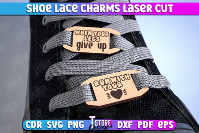 Shoe Lace Charms | Shoe Accessories | Wood Shoelace Charms | CNC File SVG The T Store Design 
