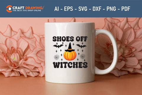Shoes Off Witches Halloween Svg, Halloween Png , Halloween Clipart, Ghost Svg, Halloween Shirt Svg, Hippie Svg, Retro Svg, Svg Bundle, Sublimation Designs SVG Debashish Barman 