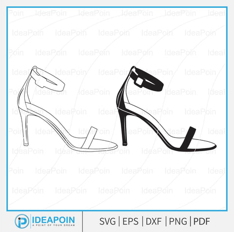 shoes svg, High heels svg, Woman Shoes svg, Black Shoe svg, shoes Outline, Diva Shoes Svg, Shoes silhouette SVG Dinvect 