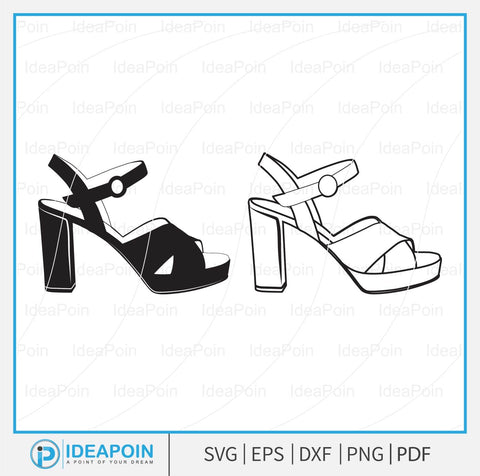 shoes svg, High heels svg, Woman Shoes svg, Black Shoe svg, shoes Outline, Diva Shoes Svg, Shoes silhouette SVG Dinvect 