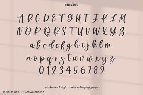 Shoshana Script Font Beck McCormick 
