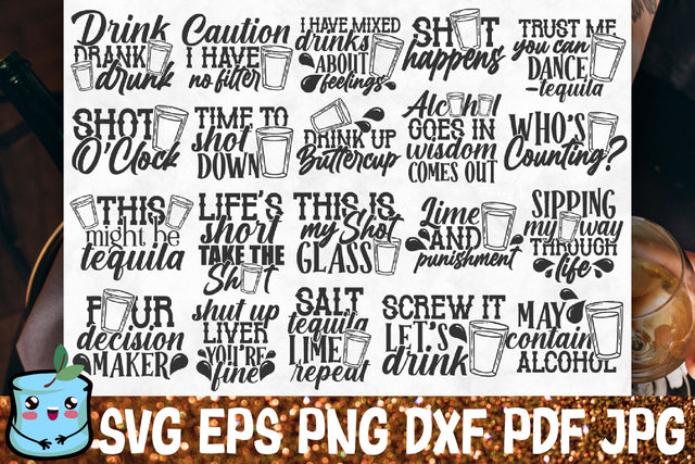 Shot Glass SVG Bundle SVG MintyMarshmallows 