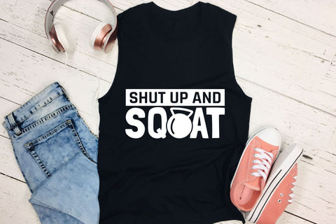 Shut Up and Squat | Workout SVG Cut File SVG CraftLabSVG 
