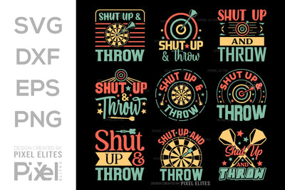 Shut Up And Throw SVG Dartboard Bundle Darts Game Darts Quote Design PET 00607 SVG ETC Craft 
