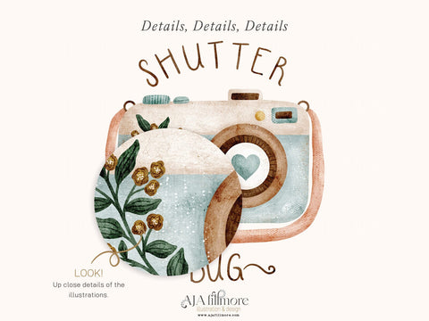 Shutterfly Camera Sublimation File - Blue Sublimation Aja Nicole Designs 