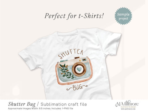 Shutterfly Camera Sublimation File - Blue Sublimation Aja Nicole Designs 