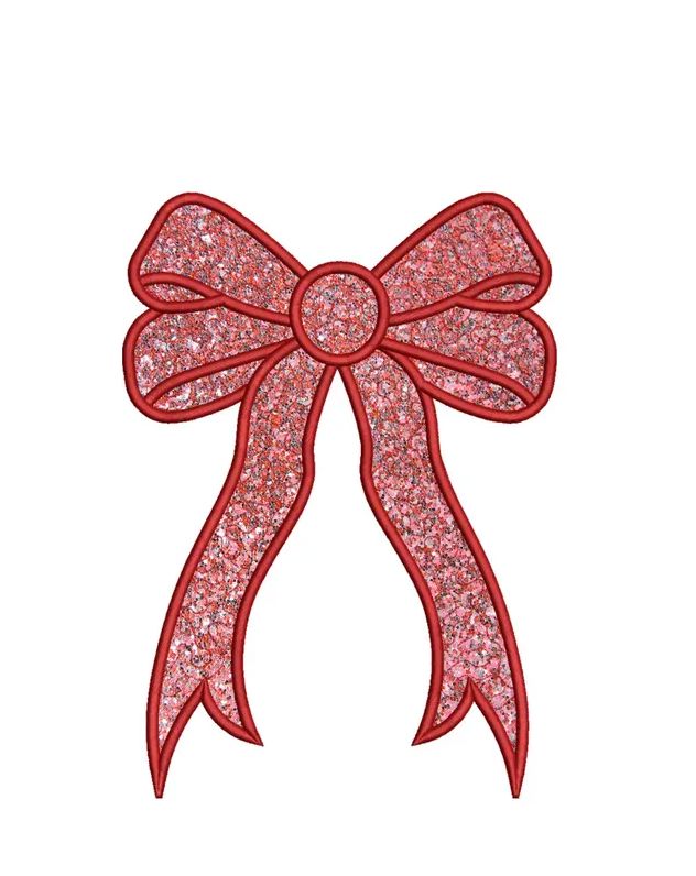 Side Bow Applique Christmas Embroidery Design 4 Sizes- File formats in pes,dst,jef,xxx,exp,vip,vp3, holiday, trending, Fall, Popular, season Embroidery/Applique DESIGNS AestheticdesignsE 