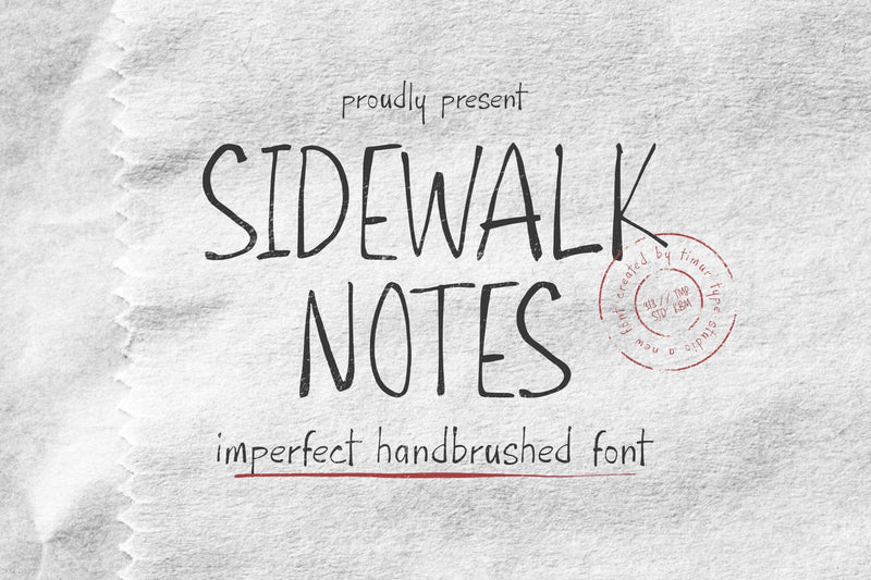 Sidewalk Notes - Imperfect Handbrushed Font Font Timur type 