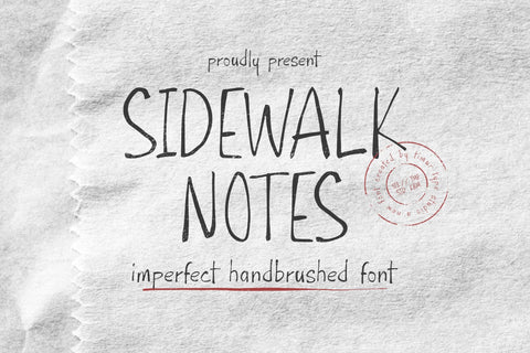 Sidewalk Notes - Imperfect Handbrushed Font Font Timur type 