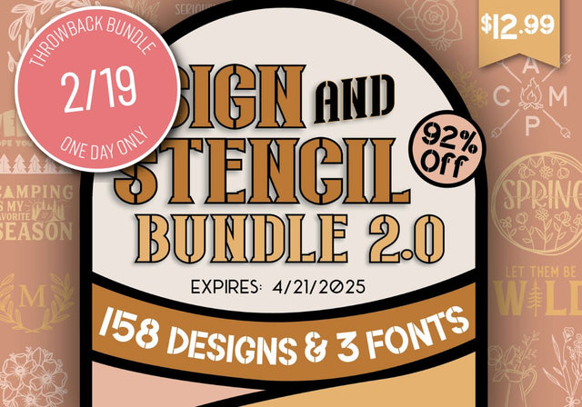 Sign and Stencil Bundle [One Day Throwback 92% Off] Bundle So Fontsy Design Shop 