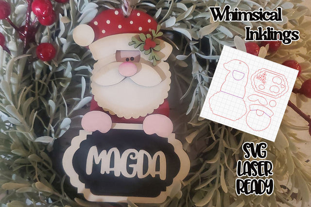 Sign Santa Laser SVG ornament SVG Whimsical Inklings 