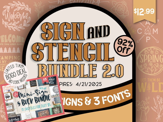 Sign & Stencil Bundle 2.0 Bundle So Fontsy Design Shop 