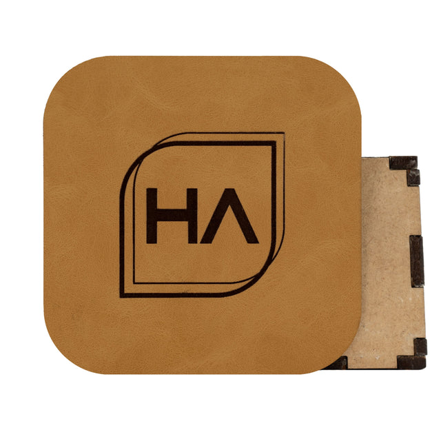 Signature Saddle Tan/Black MakerLeatherette Sheet Physical Houston Acrylic 