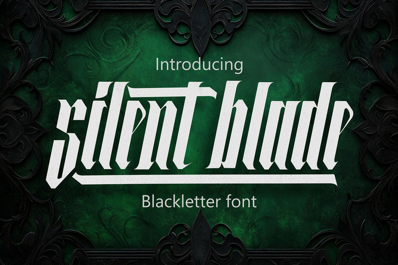 Silent Blade - Modern Blackletter Font Font Mozzatype 