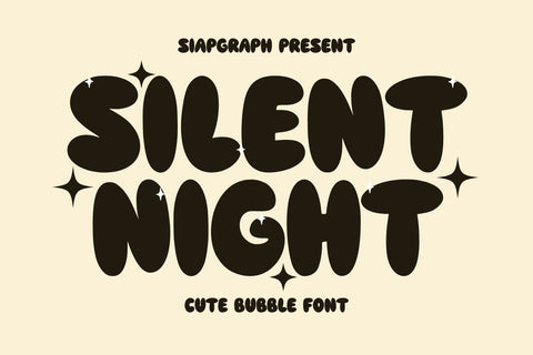 Silent Night - Retro Bubble Font Font Masyafi Studio 