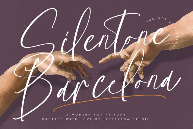 Silentone Barcelona - Modern Script Font Font Letterena Studios 