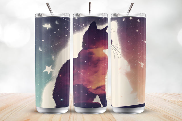 Silhouette Cat 20 Oz Sublimation Tumbler Wrap Sublimation MockupSvgVenue 