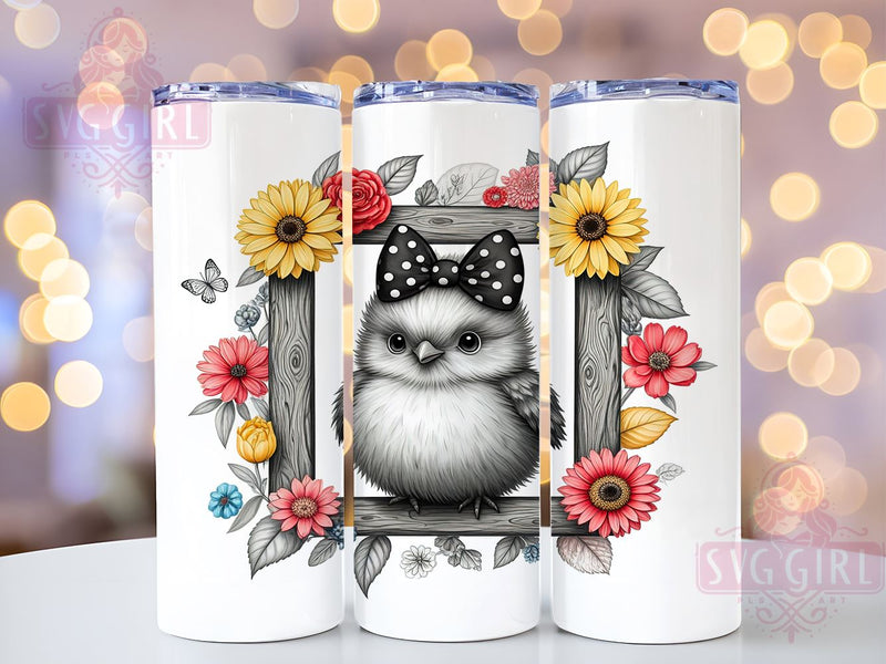 Silkie Chicken Tumbler, Country Chicken Design, 20oz Skinny Tumbler, Sublimation PNG, Farm Animal Gift, Chicken Lover Gift, Rustic Decor Sublimation SvggirlplusArt 