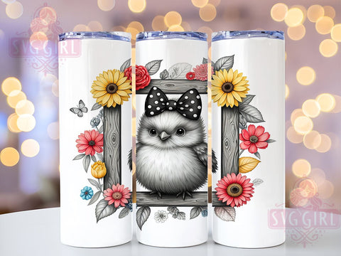 Silkie Chicken Tumbler, Country Chicken Design, 20oz Skinny Tumbler, Sublimation PNG, Farm Animal Gift, Chicken Lover Gift, Rustic Decor Sublimation SvggirlplusArt 