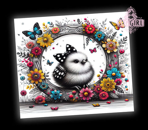 Silkie Chicken Tumbler, Country Chicken Design, 20oz Skinny Tumbler, Sublimation PNG, Farm Animal Gift, Chicken Lover Gift, Rustic Decor Sublimation SvggirlplusArt 