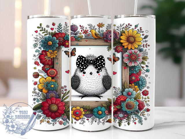 Silkie Chicken Tumbler Wrap, Silky Chicken Design, 20oz Skinny Tumbler, Sublimation PNG, Country Chicken Drinkware, Farmhouse Style Tumbler, Chicken Lover Gift Sublimation ToriDesigns 