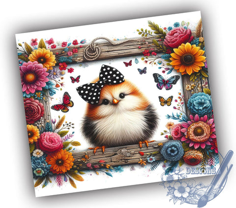 Silkie Chicken Tumbler Wrap, Silky Chicken Design, 20oz Skinny Tumbler, Sublimation PNG, Country Chicken Drinkware, Farmhouse Style Tumbler, Chicken Lover Gift Sublimation ToriDesigns 