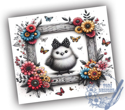 Silkie Chicken Tumbler Wrap, Silky Chicken Design, 20oz Skinny Tumbler, Sublimation PNG, Country Chicken Drinkware, Farmhouse Style Tumbler, Chicken Lover Gift Sublimation ToriDesigns 