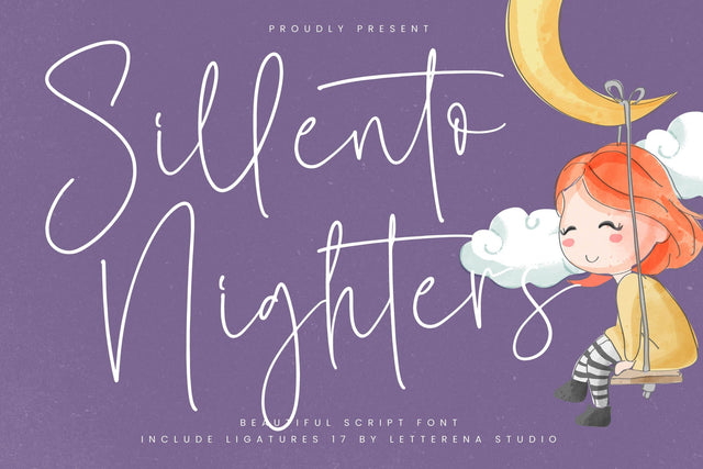 Sillento Nighters - Beautiful Script Font Font Letterena Studios 