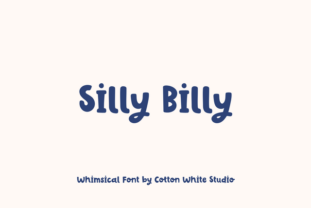 Silly Billy Cute Font Font Cotton White Studio 