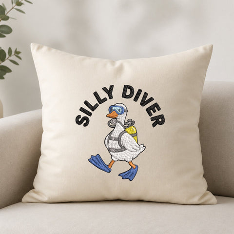 Silly Diver Duck Machine Embroidery Design Funny Scuba Duck PES DST Stitch Files Pattern Embroidery/Applique DESIGNS PatternFeed8 