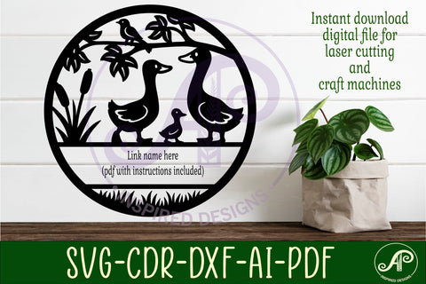 Silly Geese name sign design for laser cutting SVG APInspireddesigns 