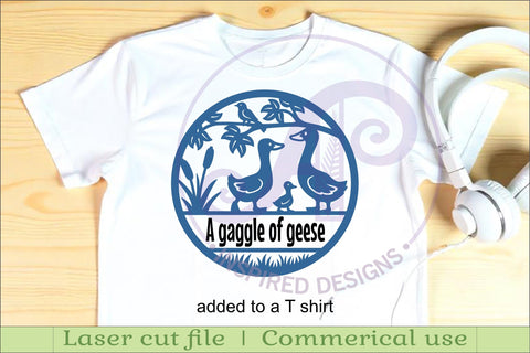 Silly Geese name sign design for laser cutting SVG APInspireddesigns 