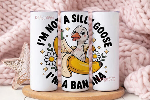 Silly Goose Banana 20oz Tumbler Wrap Sublimation DesignSVG 